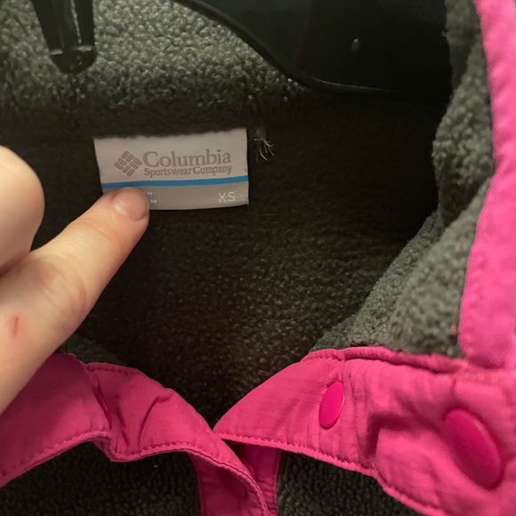 Cozy Colour-block Columbia fleece pullover Grey and Pink - Picture 2 of 3